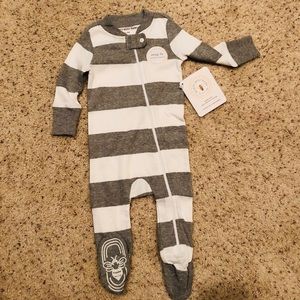 NWT striped zip-up sleeper